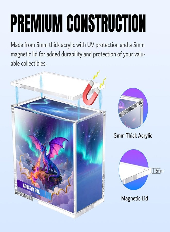 مكبازل علبة عرض أكريليك واقية من Mcbazel لصناديق التعزيز، حامل مغناطيسي شفاف بسمك 5 مم مع حماية من الأشعة فوق البنفسجية متوافق مع صناديق تعزيز PKMN (غير متوافق مع صناديق التعزيز اليابانية) - Image 5